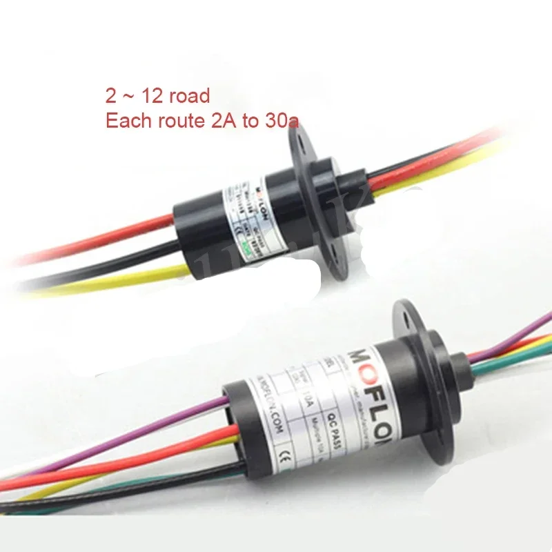 

Slip Ring, 2~12 Wires, 2~30A/ring, Rotating Electrical Connector, Moflon Electrical Rotary Joint, Large Current, Wind, Capsule