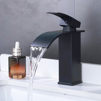 304 Stainless Steel Waterfall Basin Mixer Tap,Hot & Cold Kitchen Bathroom Sink Faucet,Modern Design for Countertop Basin