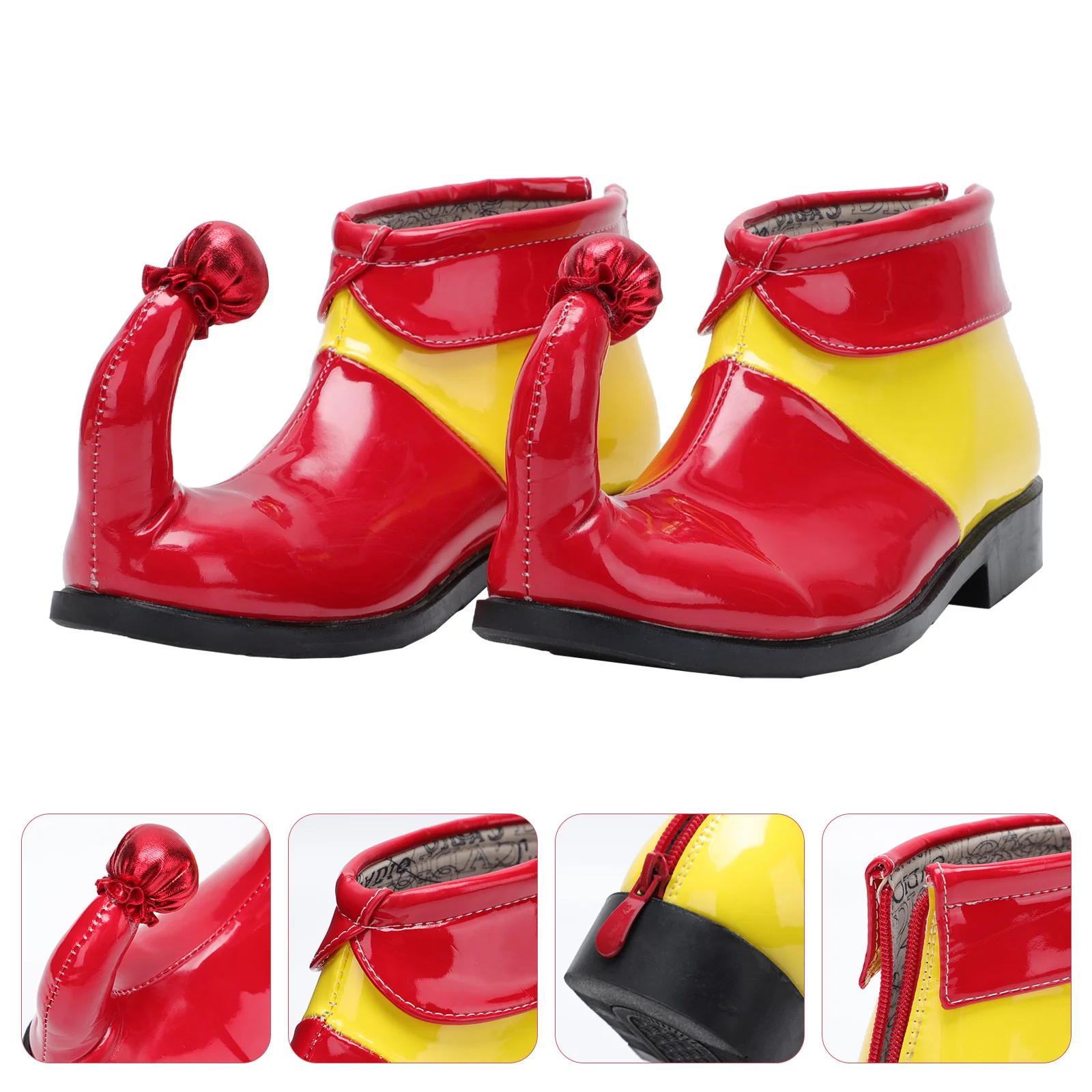 1 paio di scarpe in corno stivali da clown colorati per accessori cosplay per feste di carnevale di Halloween Pu comodi vestibilità ampia ed eleganti