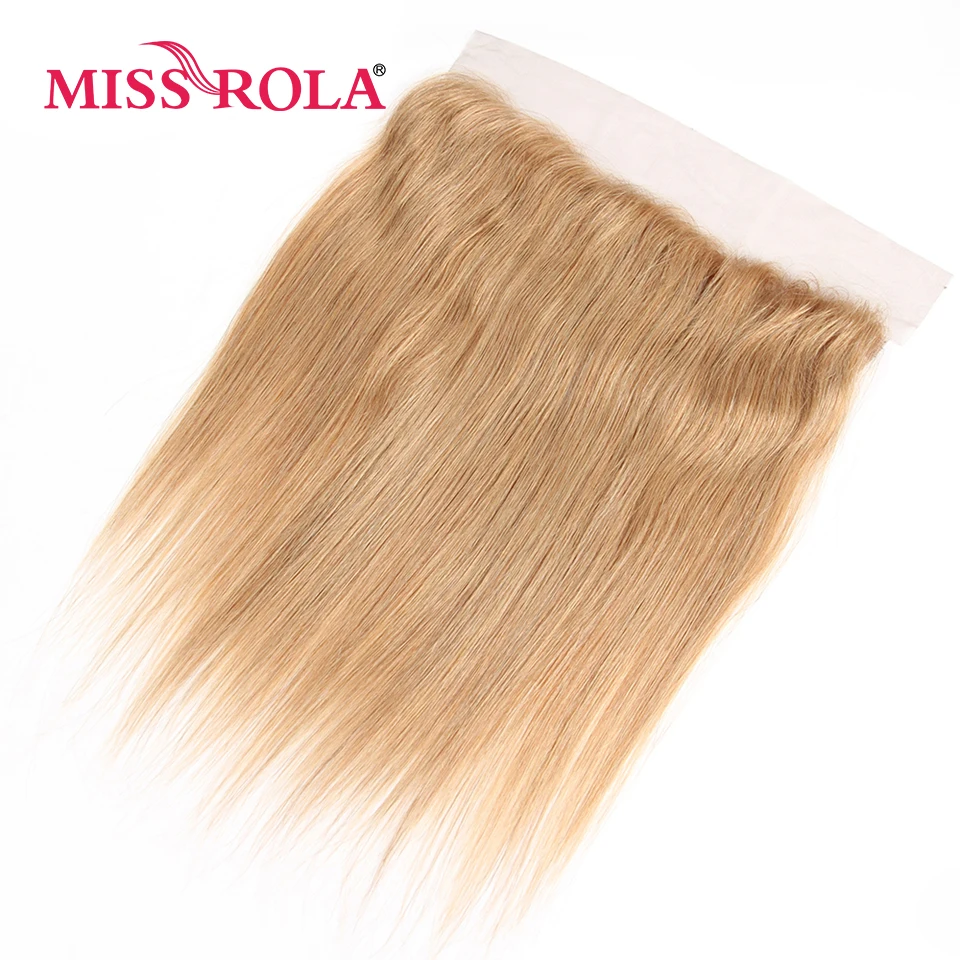 Miss Rola 13x4 Lace Frontal Closure Brasilianisches Remy-Echthaar von Ohr zu Ohr, glattes Haar, Ombre-Farbe mit Babyhaar – Detail 4