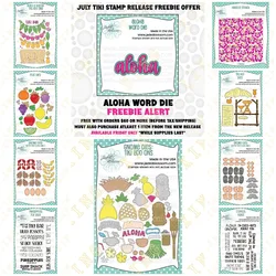 Gnome Aloha Beach Flowers New Metal Cutting Dies Stamps Stencil for Scrapbook Diary Decoration Embossing Template Diy Greeting