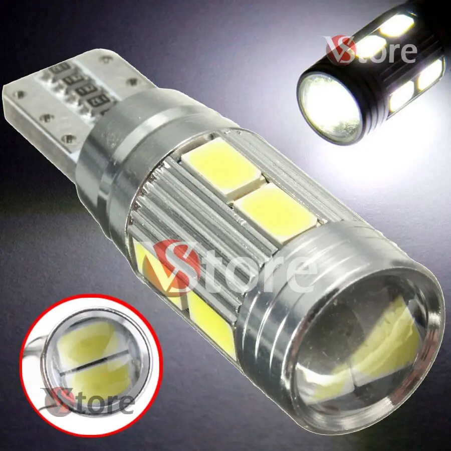 4 Lampade T10 LED HID Canbus 10 SMD 5630 BIANCO Lampadine Xenon 6000 Posizione