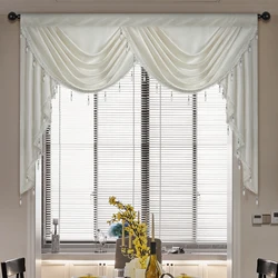 1pc European Style Waterfall Swag Valance Curtain,Rod Pocket,Various Color for Choice，Italy Velvet Fabric Valance for Home Decor