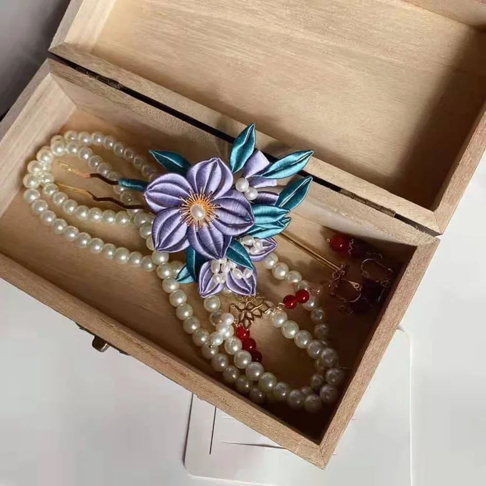 Wooden Storage Box Rectangular Retro Box Hinged Clamshell Gift Box Desktop Jewelry Cosmetics Sundries Storage Case Box Container