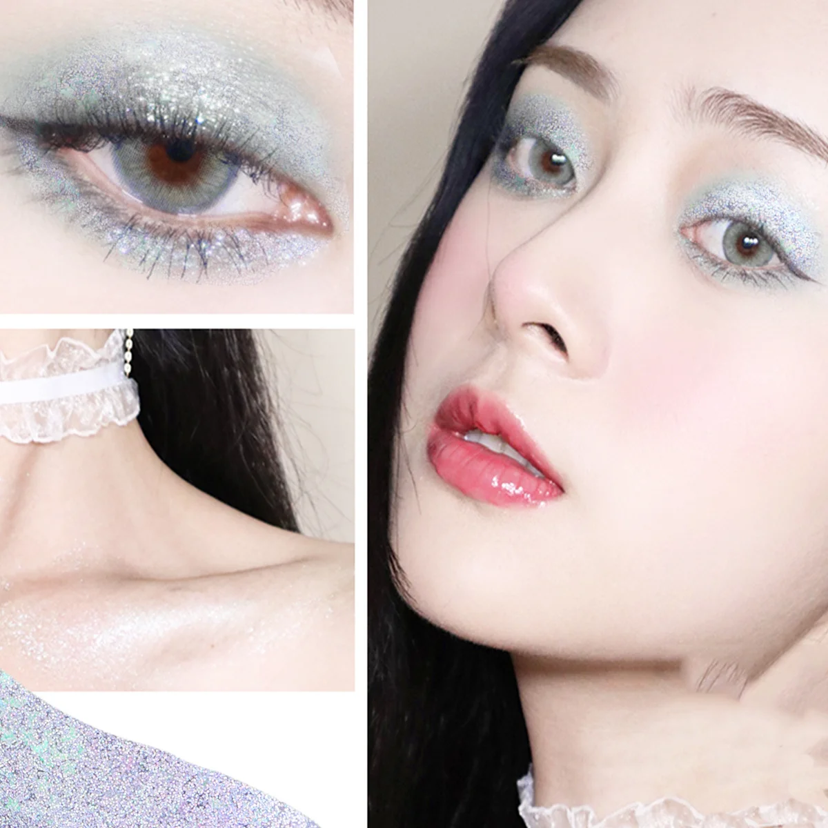 

Sequined Gel Body Facial Glitter Silver Fashion Sequin Shine for Party Makeup Eye Lip Hair Holiday Glitter Body Gel