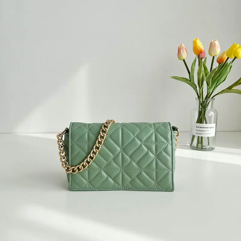 

Lattice Underarm Handbag 2025 Summer Retro Chain Underarm Small Square Bag Fashion Shoulder Bag