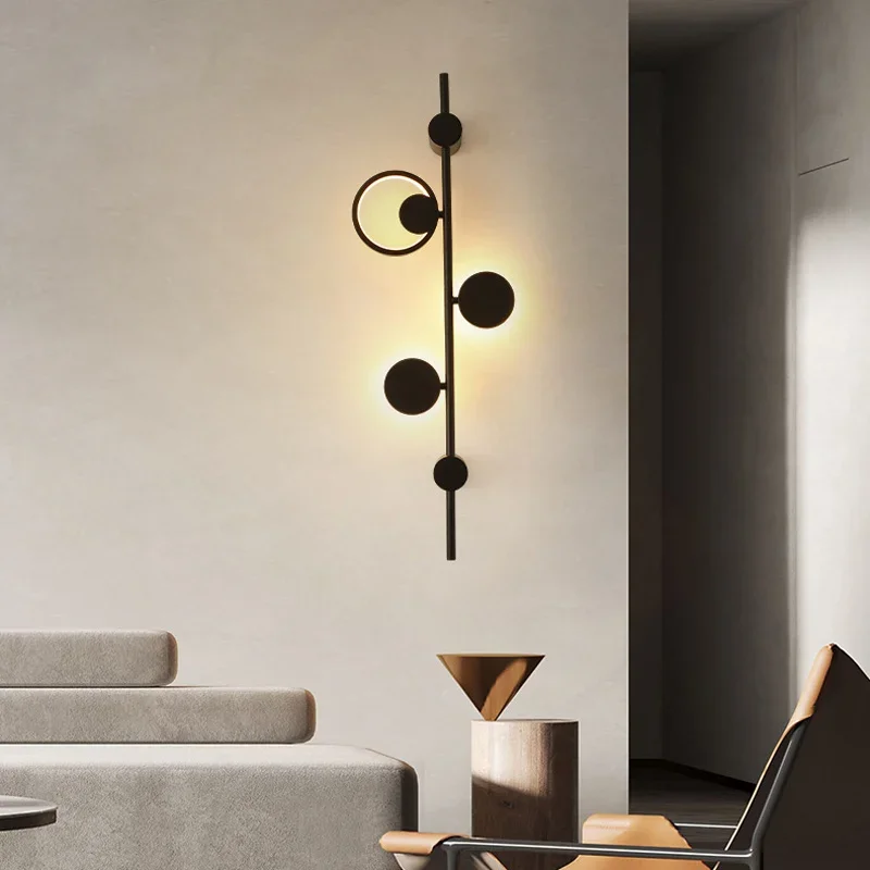 Modern Fashion Sconce Gold Black Iron Background LED Wall Lamps Indoor Art Lustre Lights for Bedroom Home Decoration Chandeliers
