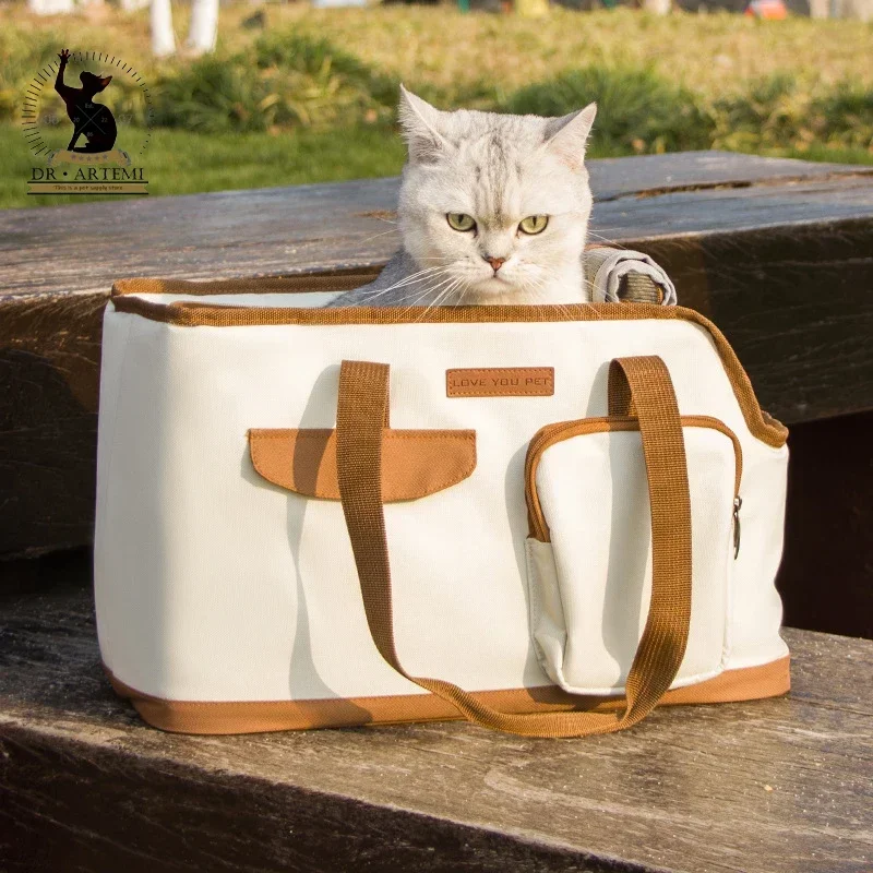 Baguette-shaped Travel Bags for Pets, Portable Outdoor Tote Bag, Exposed Head, Small Dog, Car Cross-body Bags