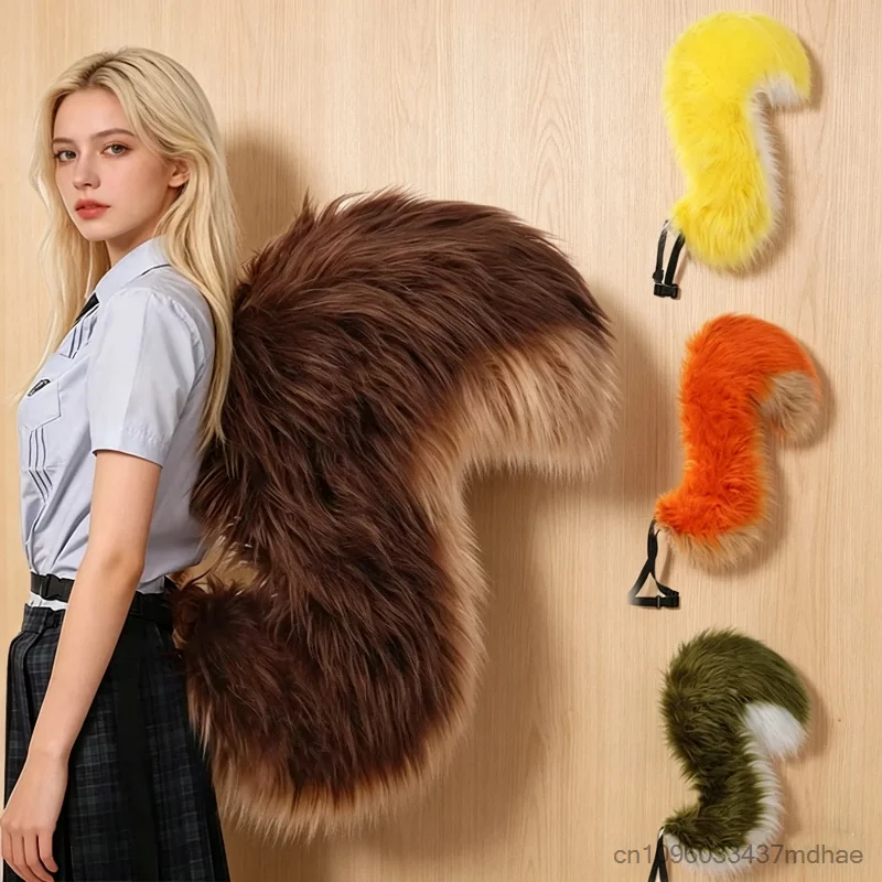 

Furry Squirrel Big Tail Cosplay Props Animal Anti-gravity Fluffy Tails Anime Carnival Party Roleplay Accessories Multiple Colors
