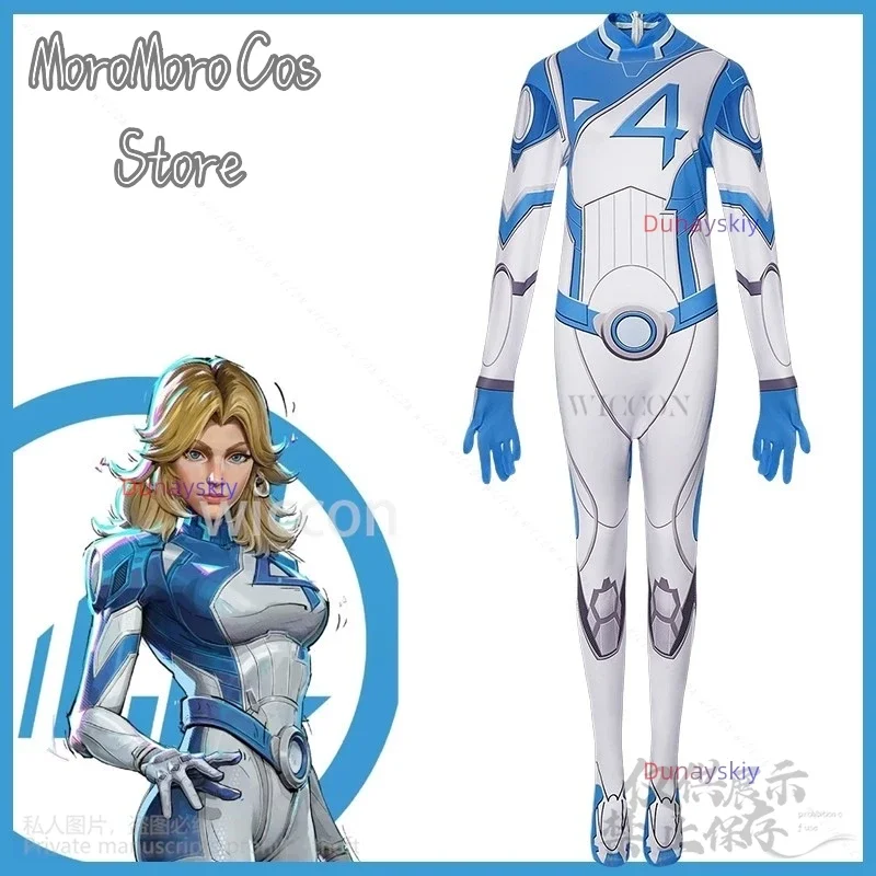 Disfraz de Cosplay de Anime Rivals, lencería de Susan Storm, mono Sexy, uniforme, traje, peluca para niñas y mujeres, fiesta de Halloween Cus