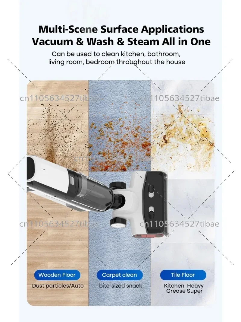 2025 Intelligent Vertical Vacuum Cleaner Self-Cleaning Wet Dry for Household Hard Floor Carpet Steam Cleaning