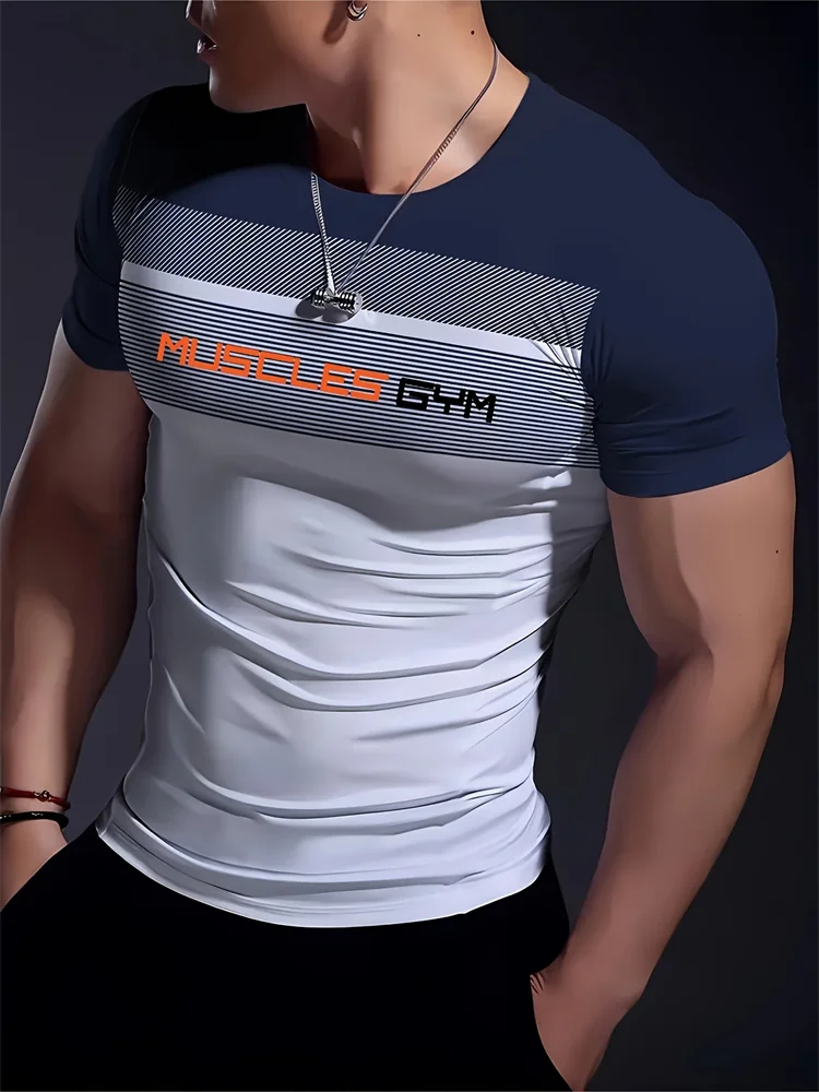 تي شيرت رجالي عصري صيفي جديد لعام 2025، قميص مطبوع فضفاض وغير رسمي #6