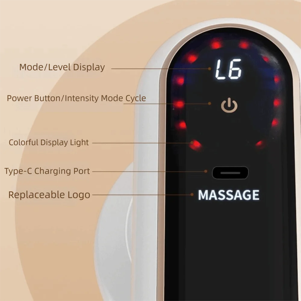 protable-筋膜リングマッサージャー-多段階調整振動マッサージ筋肉ハンドヘルドマッサージャー-コードレスミニ