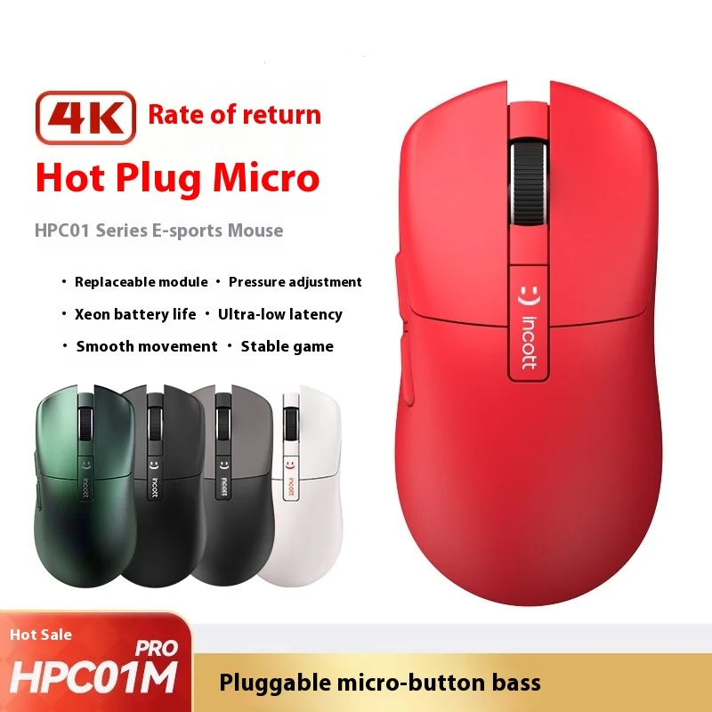 

Игровая мышь Incott Hpc01mpro, микро движение, популярная переключаемая Беспроводная игровая мульти-сцена Paw3395, универсальная электронная Спортивная офисная игра