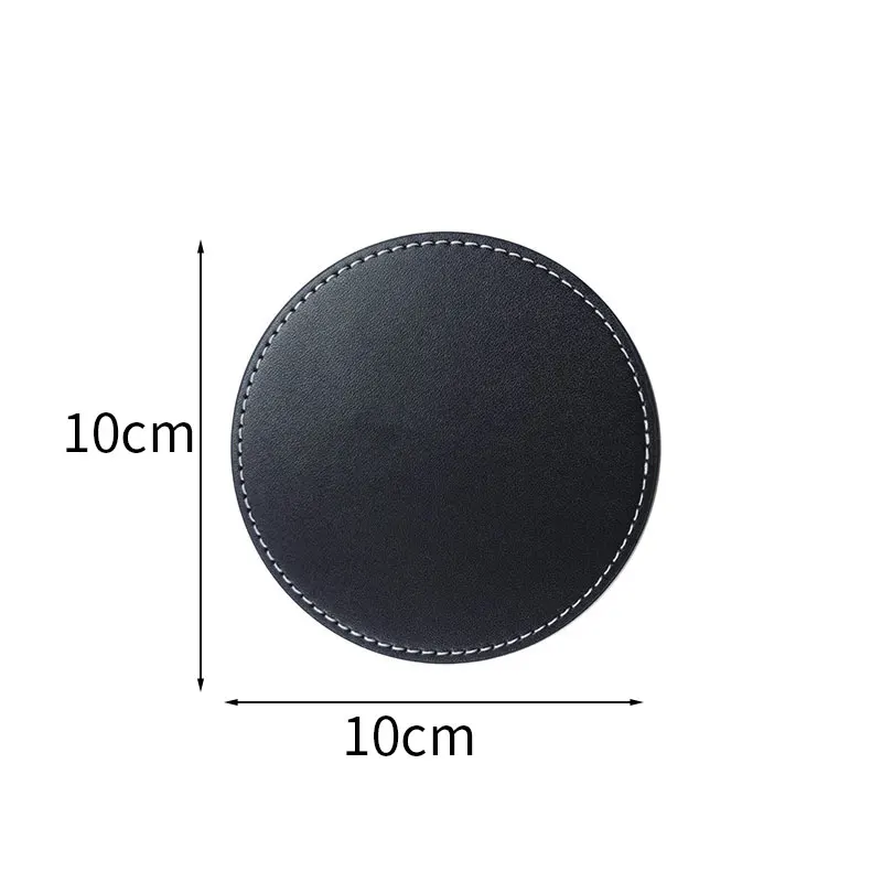 5pcs Round Coasters Heat Insulation Mat Simple Style Solid Color Coasters Washable Placemat Anti-scalding Non-slip Table Mat