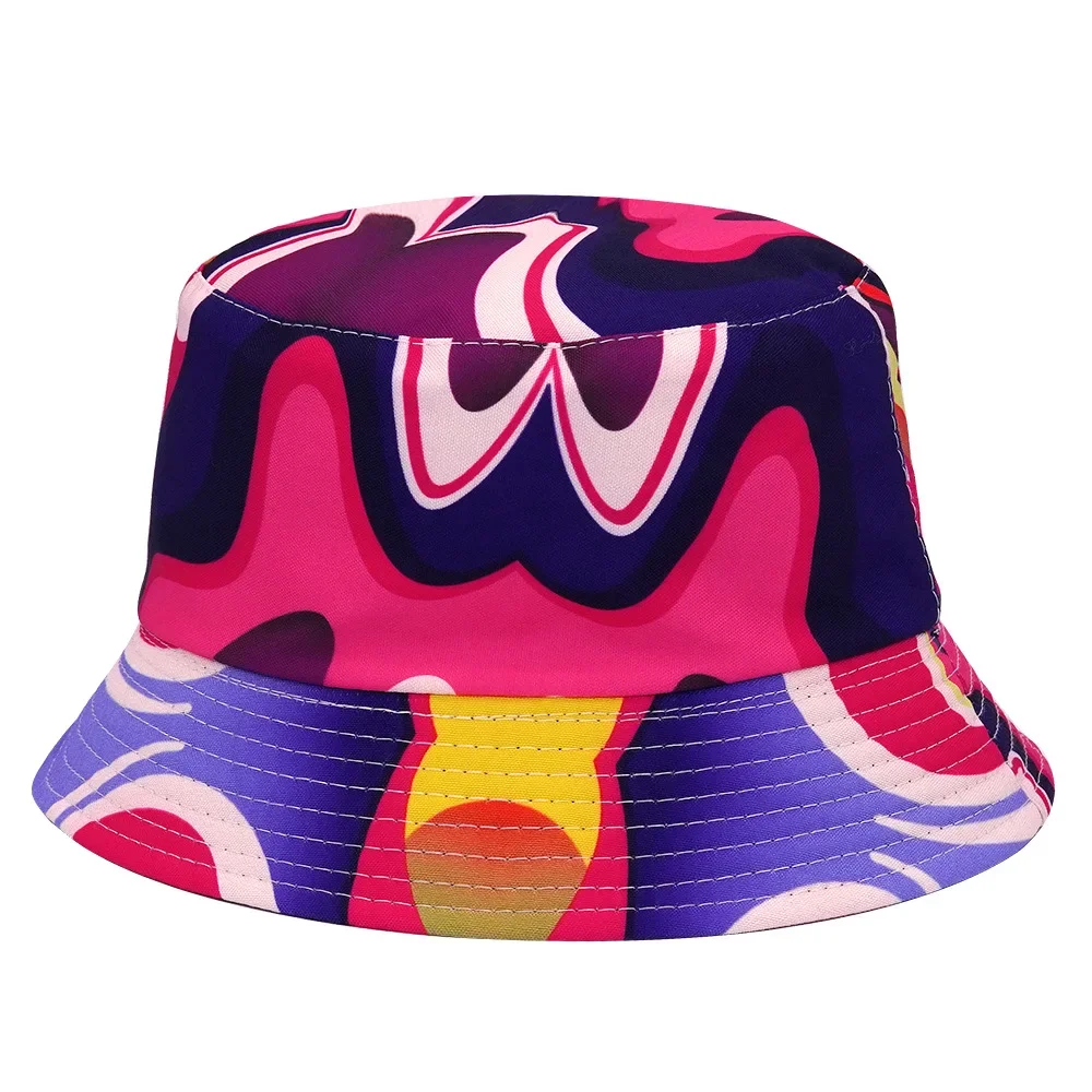 2024 Printed Graffiti Bucket Hats for Women Men Fashion Spring Summer Panama Caps Black Cotton Fisherman\'s Hat