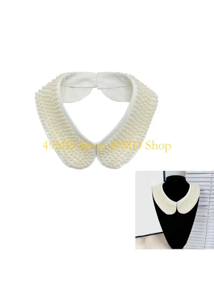 49MD Beaded Removable Collar Unisex Fashion Collar Luxurious Comfortable Collar