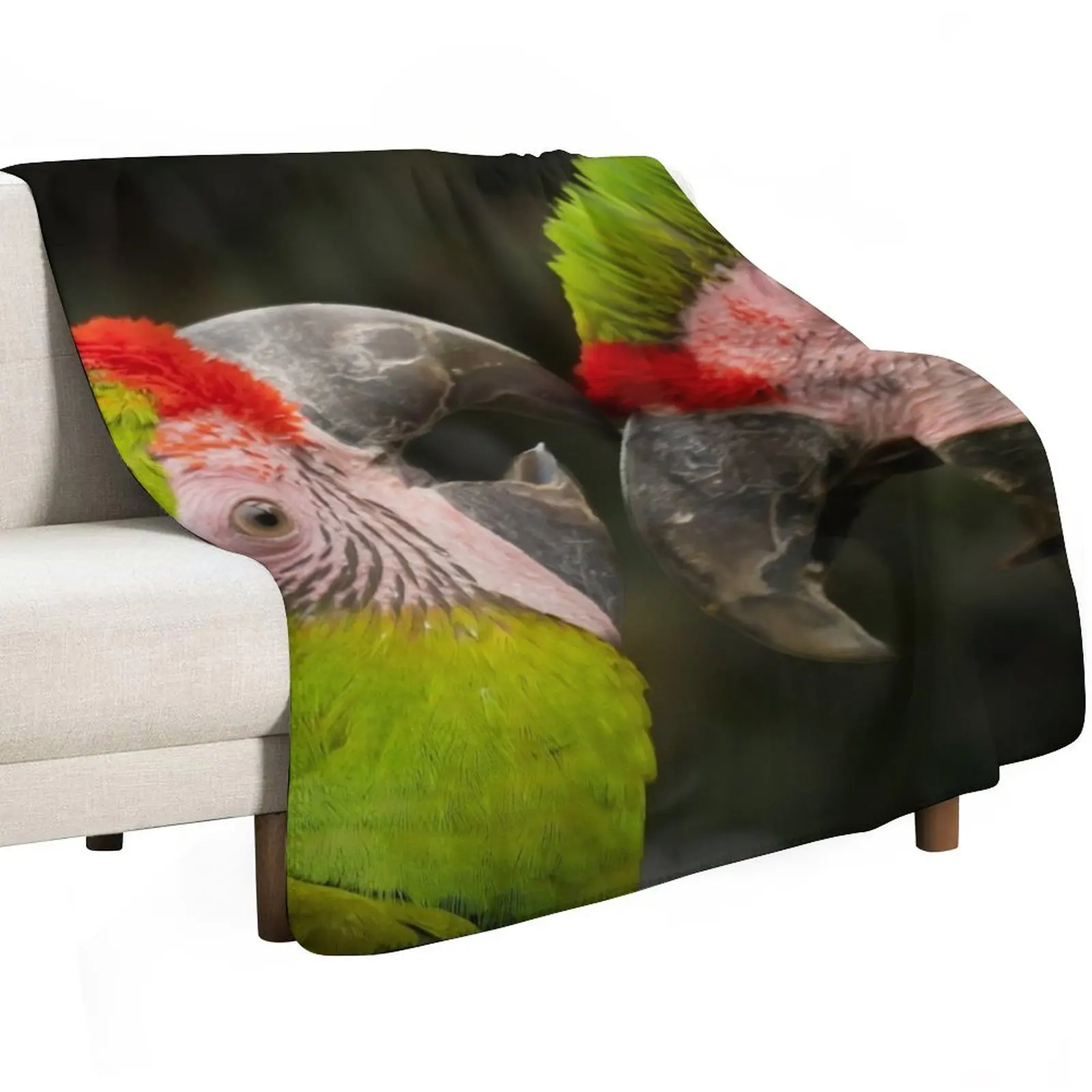 The Great Green Macaw Throw Blanket Cute halloween Blankets For Bed Luxury Thicken Bed covers Decoratives Blankets