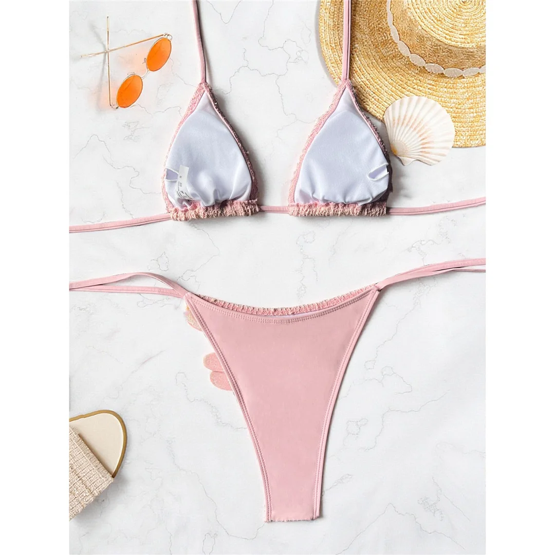 S - XL 3D-Blumen-Neckholder-Bikini, Damen-Badebekleidung, zweiteiliger Bikini-Set, Badeanzug mit Ausschnitten, Badeanzug, Schwimmanzug V7945 – Detail 12