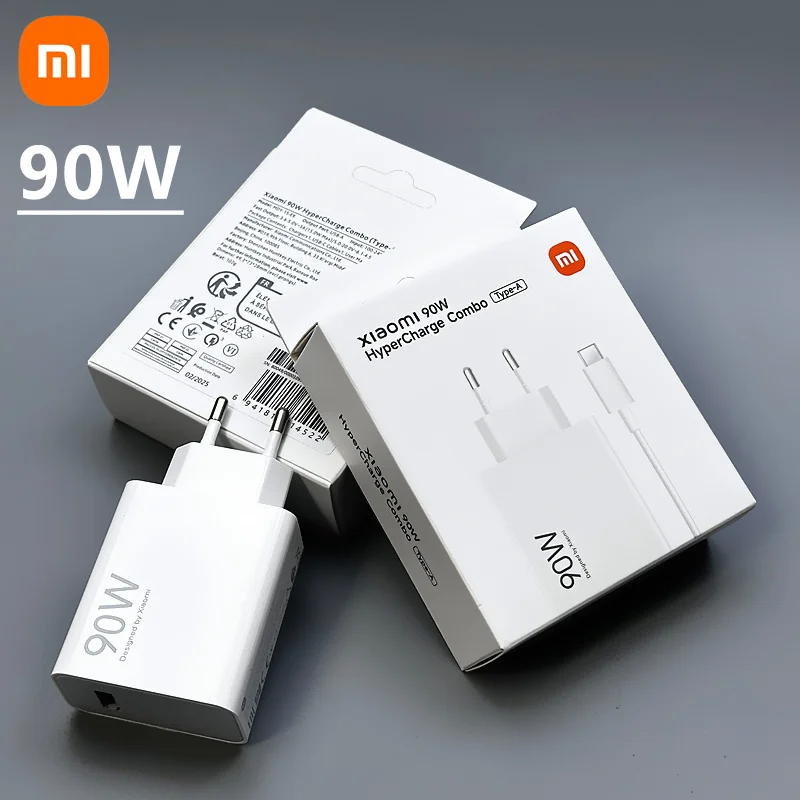 Xiaomi POCO X7 X6 F7 Pro 90W Charger EU US Turbo Charging Wall Power Adapter 1/1.5/2 M 6A Type C Cab