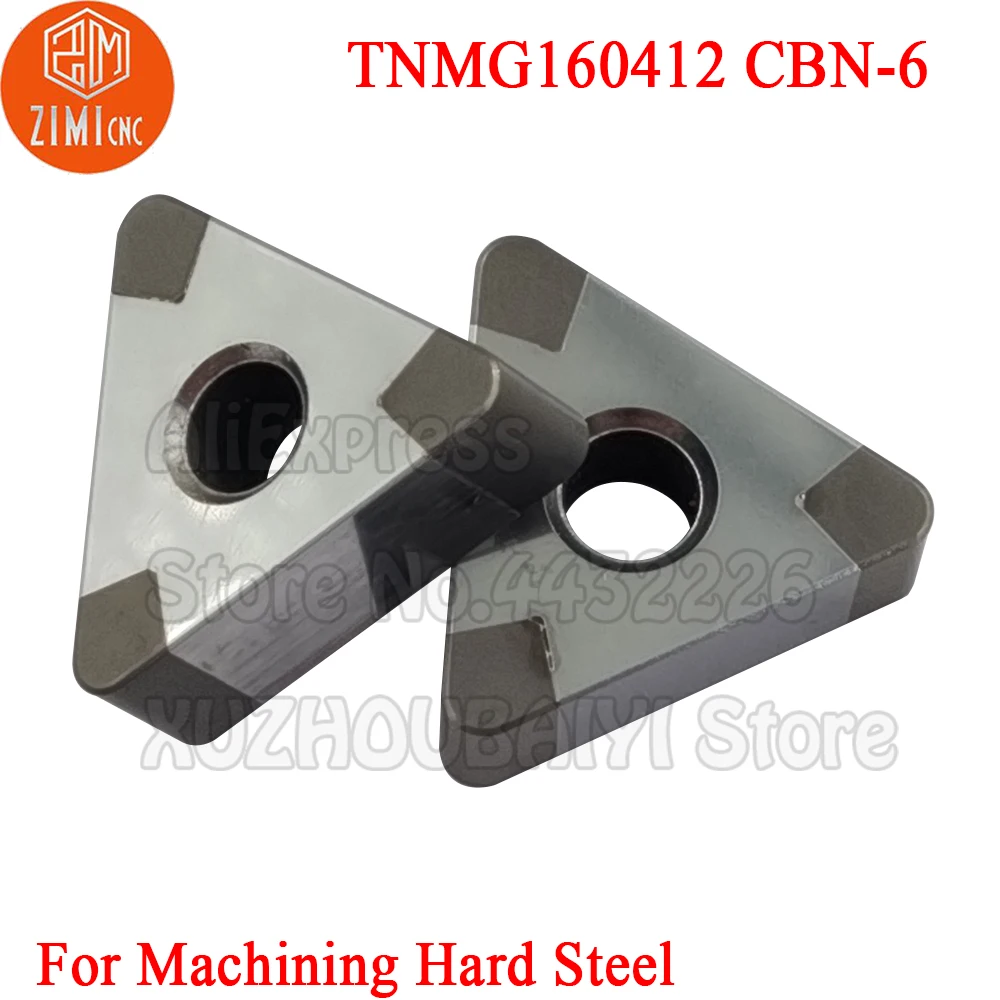 

TNMG160404 CBN TNMG160408 CBN TNMG160412 CBN Boron Nitride turning inserts 6T Turning Tools CNC Cutter Lathe Blade for Hard Stee