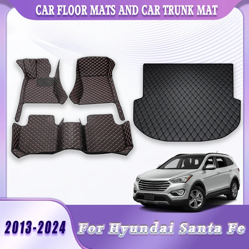 

Автомобильные напольные вкладыши, задний грузовой коврик для Hyundai Santa Fe 2013-2024, противоскользящая, легко чистящаяся поверхность, гладкая замена аксессуаров для интерьера