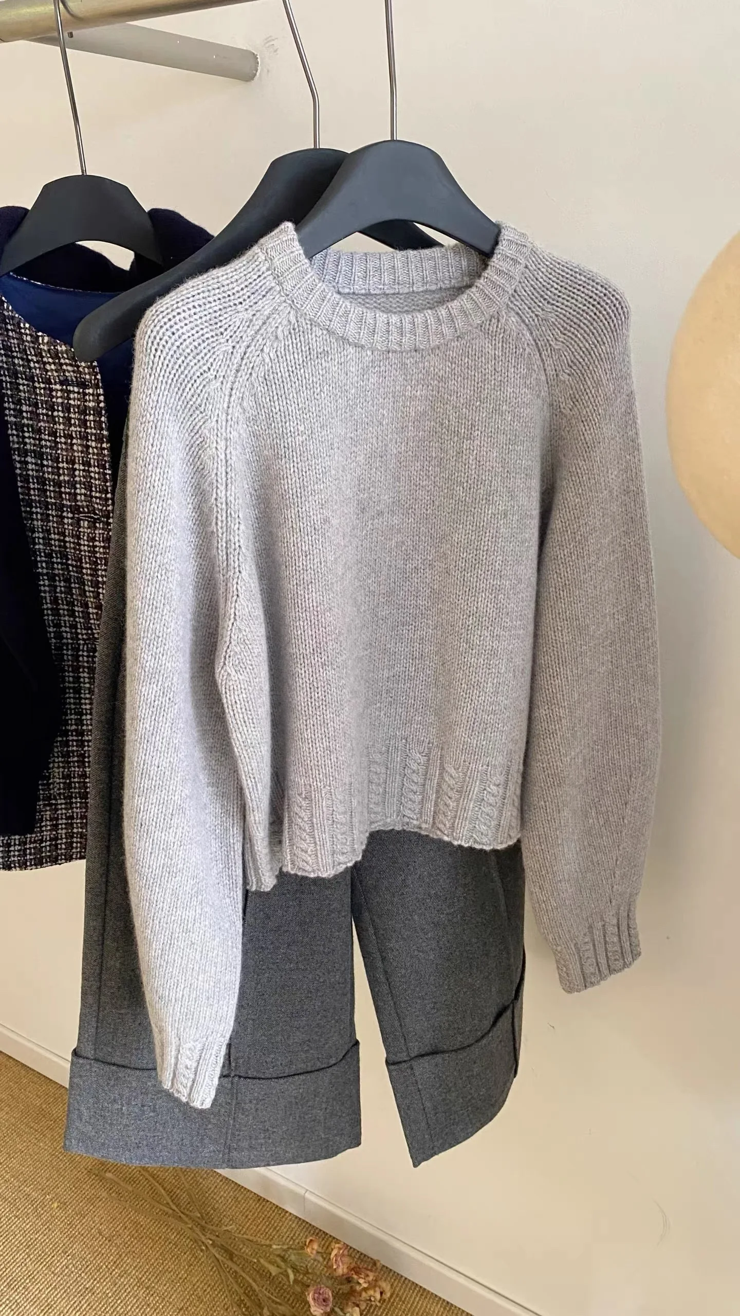 100% wool pullover sweater for women's 2025 autumn new loose casual and versatile knitted top