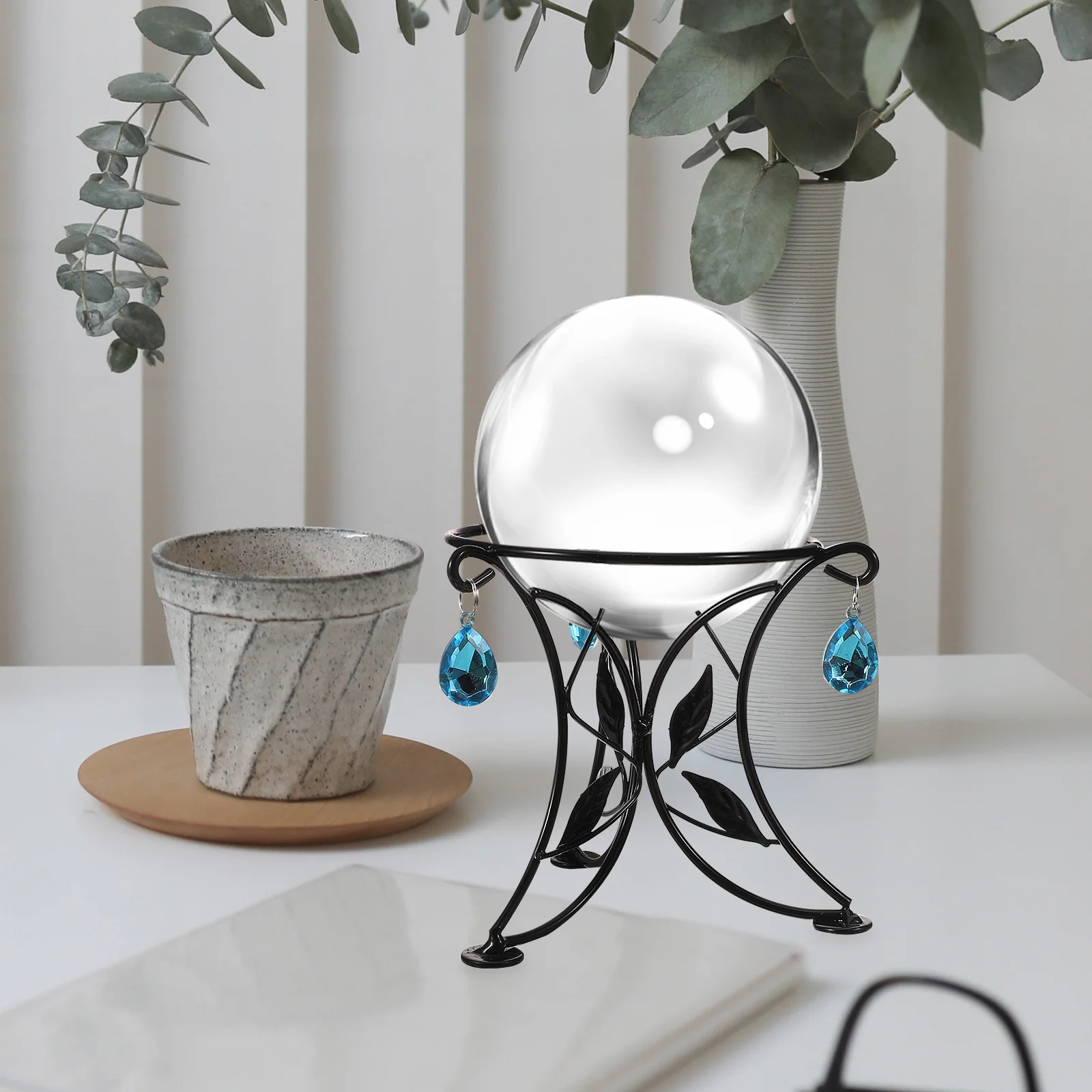 

Crystal Ball Stand Metal Sphere Holder Unique Design for Home Office Decor Gazing Ball Stand Sphere Holder