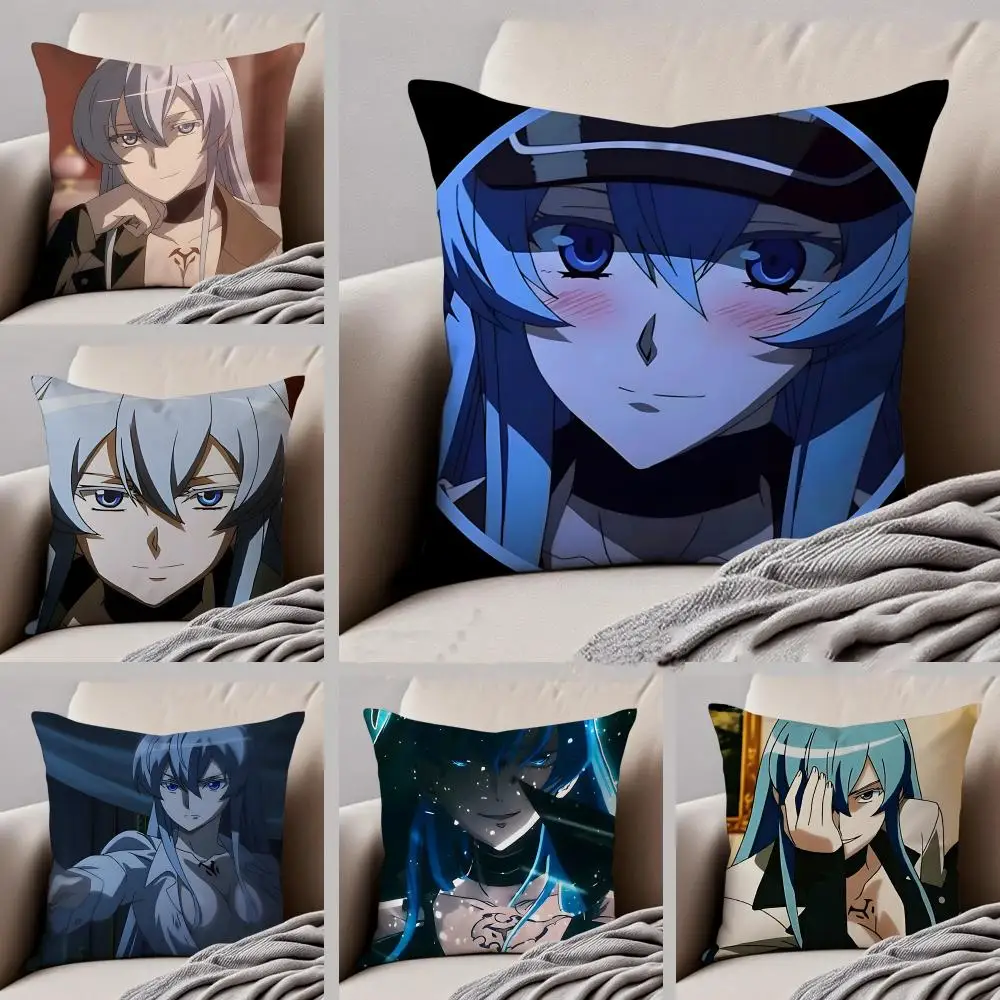 Hot-blooded Animation A-Akame Ga Kill Cushion Cover Throw Pillow Cover Hidden Button Durable Polyester Chair Cushion
