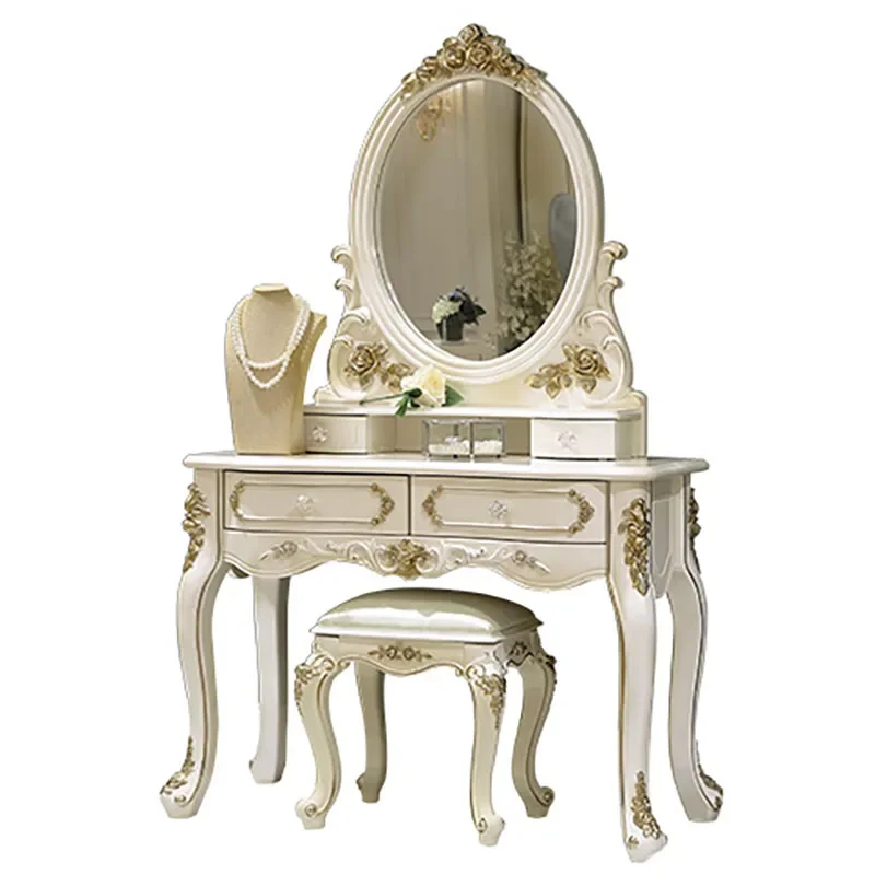 

Luxury Nordic Gold Dressing Tables Makeup Mirrors Multifunctional Storage Dressing Table Set Bedroom Schminktisch Furnitures