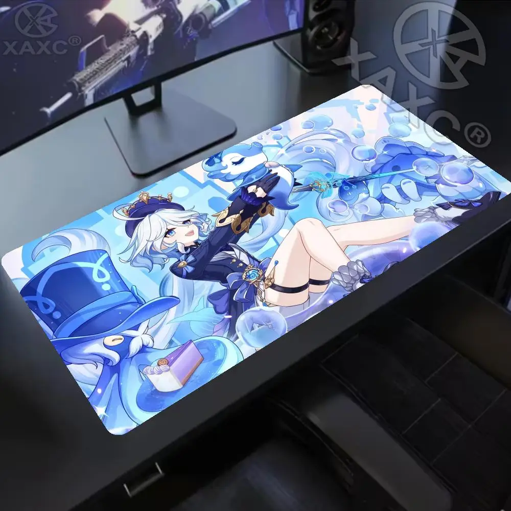 HD New Pretty Genshin Impact Furina Anime XAXC Game Office PC Kawaii Girl Desk Mat Keyboard Mouse Pad Laptop Mice Mat Carpet