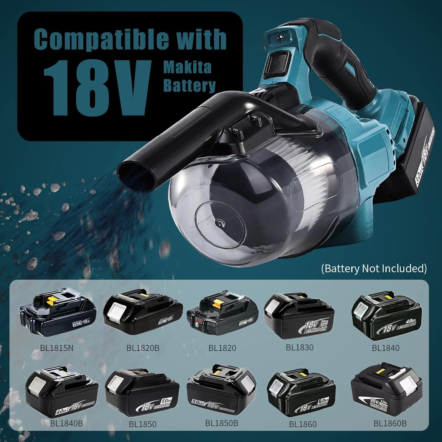 Cordless Vacuum Cleaner for Makita 18V Battery, Powerful Household Cleaning Tools Handheld Vacuum Cleaner for Home Car Hardwood