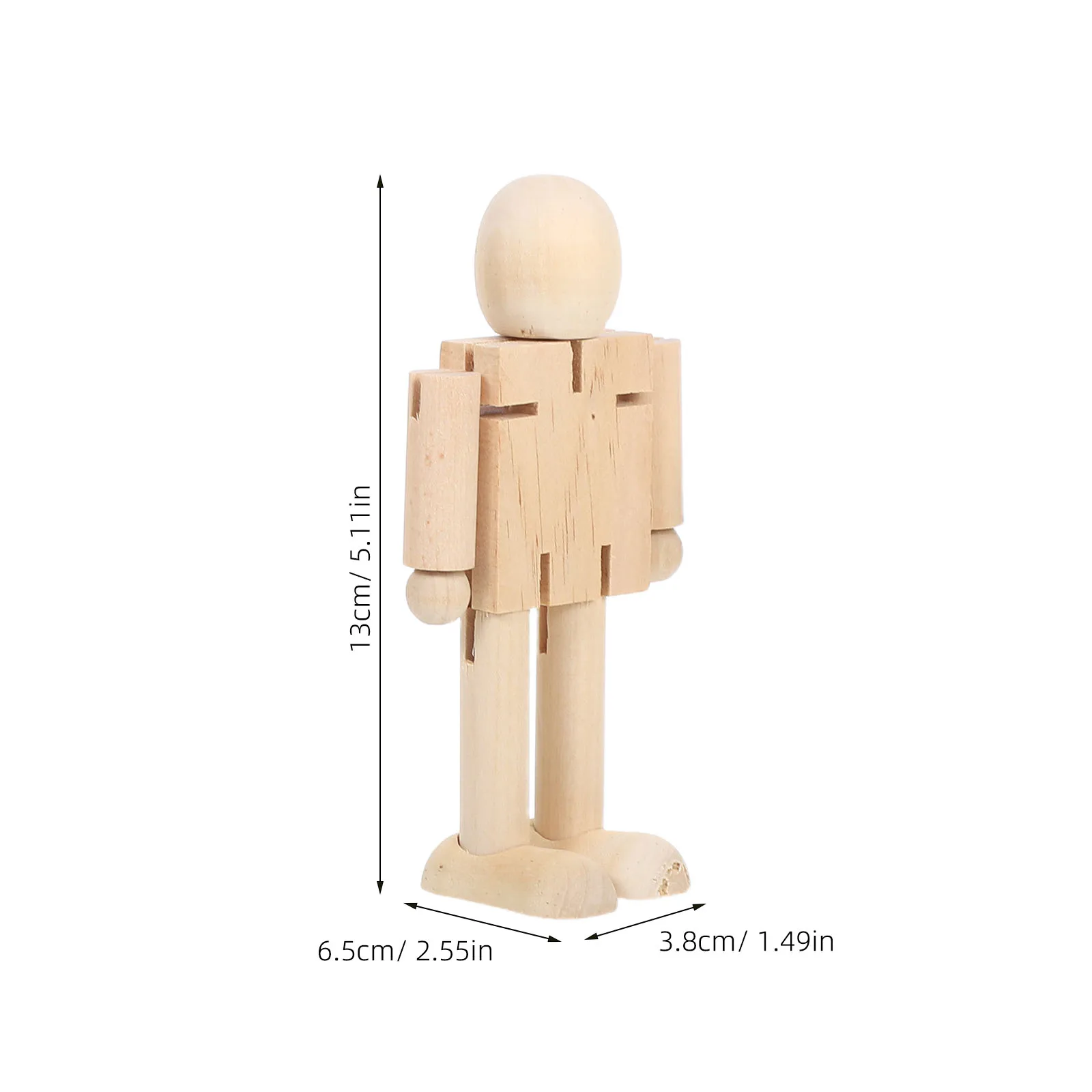 4 個の自然な未塗装のボディ、関節付き、DIY 装飾、子供の絵画活動、教育的、創造的