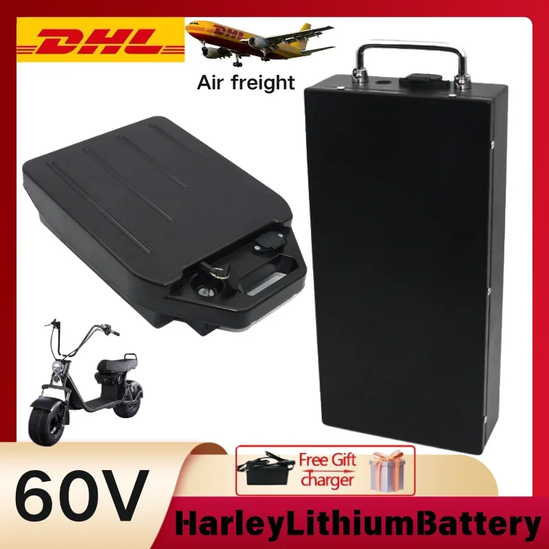 

60V 20Ah-100AH2000W Electric vehicle lithium battery for Harley two wheel foldable Citycoco electric scooter Free charger