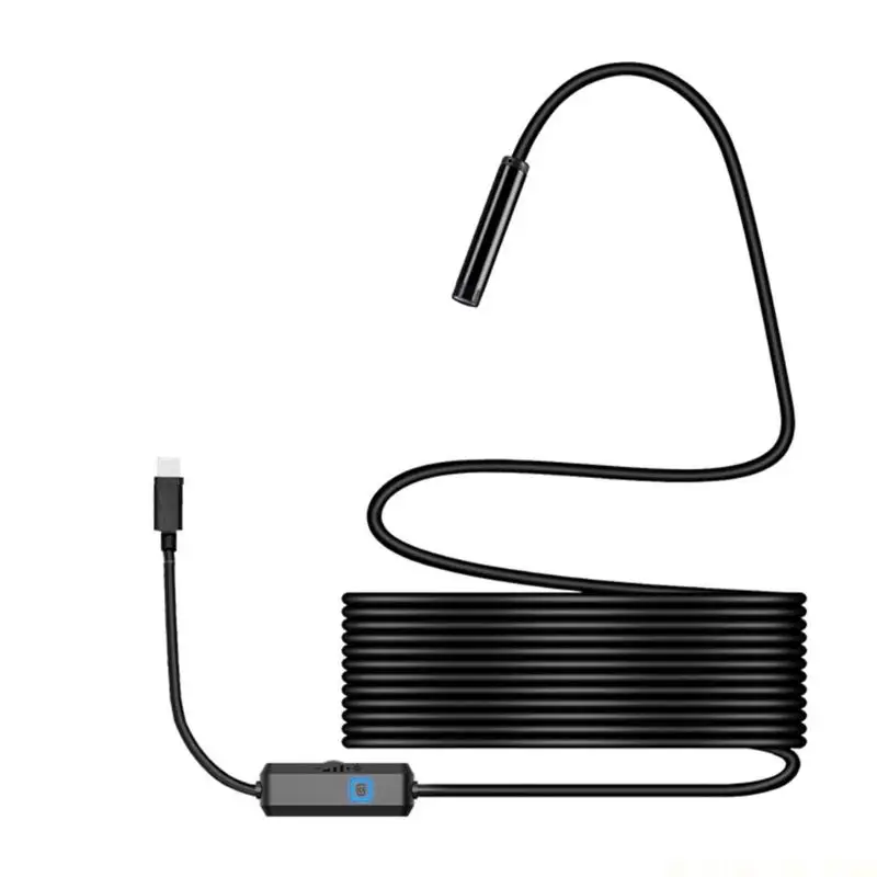 J0MA USB Endoscope Camera with 5m Guide Cable for Engine and Machine Viewing, Phone Screen Display, 6 LED Beads for Narrow Area