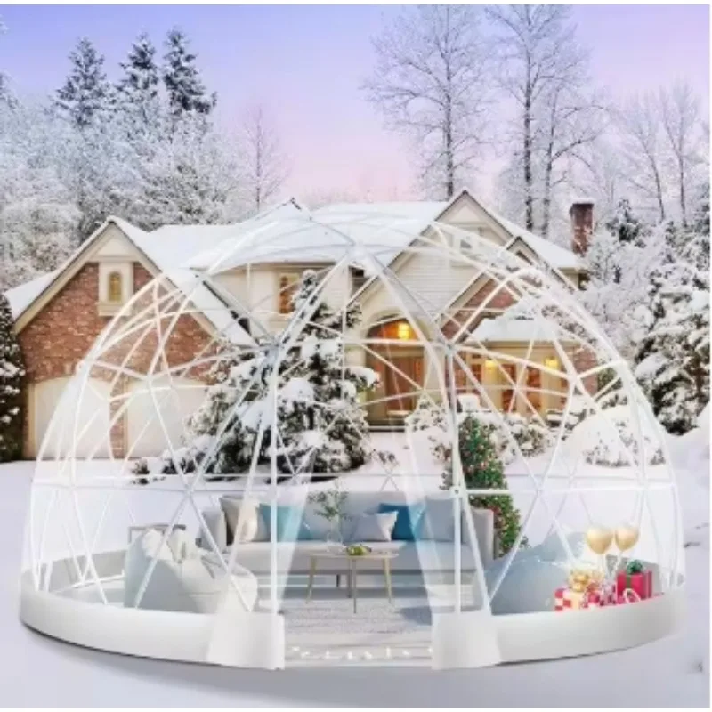 Fashion Nordic Luxury Creativity 12FT Geodesic Dome Greenhouse With PVC Cover, Garden Light Strings And Waterproof Bubble