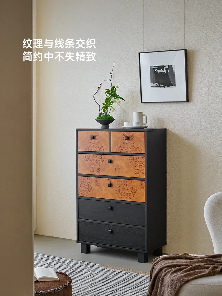 Living room wall locker black vertical cabinet sofa side cabinet medium antique storage cabinet