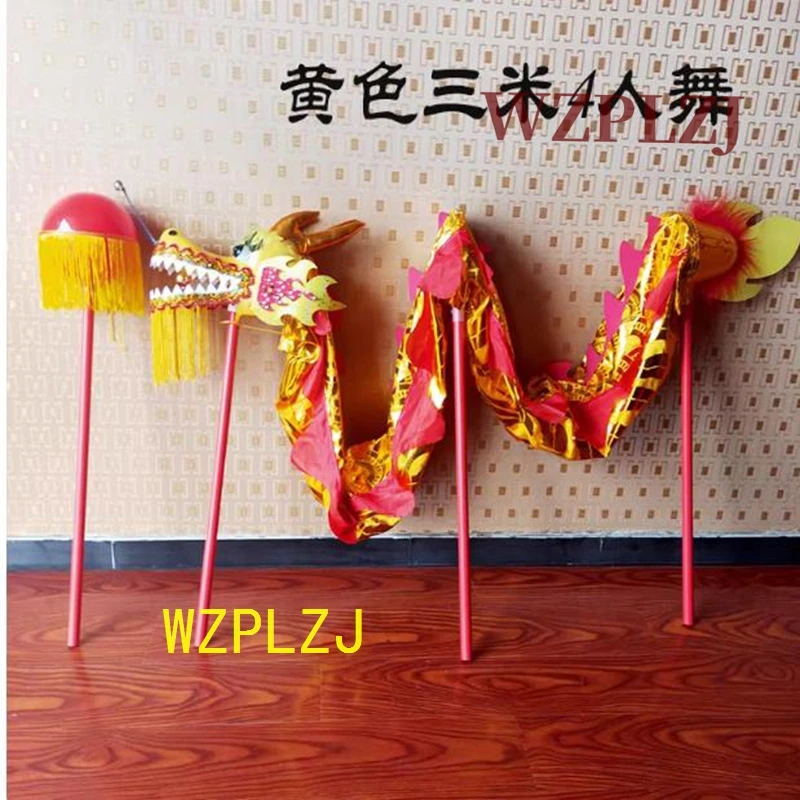 Fantasia de dança de dragão chinesa para crianças, 3m, 4 jogadores, brinquedos esportivos criativos, evento, parque, palco, festival, natal, feriado, festa, jogo