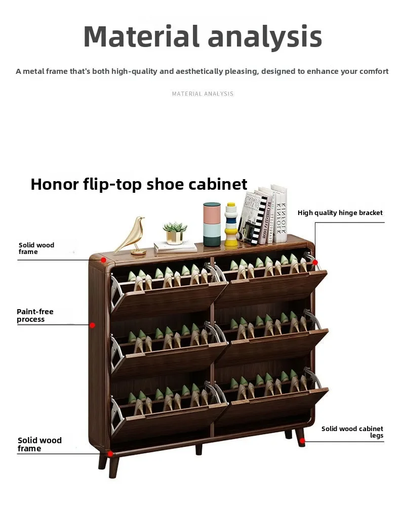 

2025 new home ultra-thin shoe cabinet storage cabinet integrated against the wall small apartment door tipping bucket shoe
