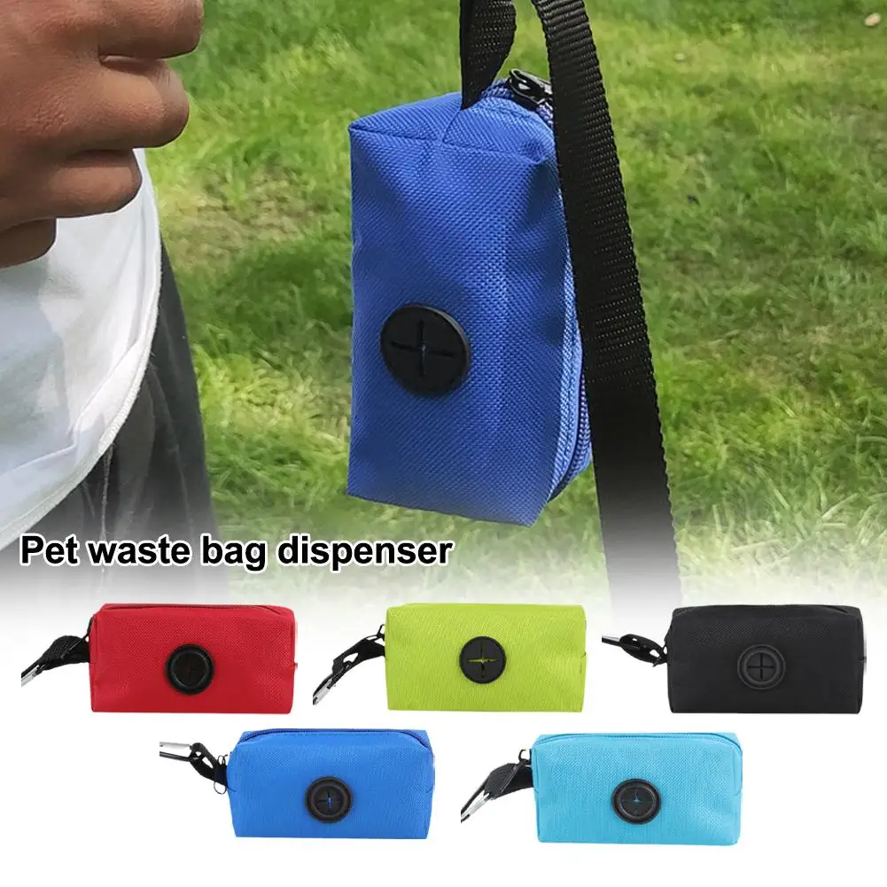 Dog Poop Bag Holder para Leash Doggie, Waste Bag Dispenser, Fabric Puppy Potty Carrier, Small Doggy, Zipper Pouch com Mosquetão, P1Y8