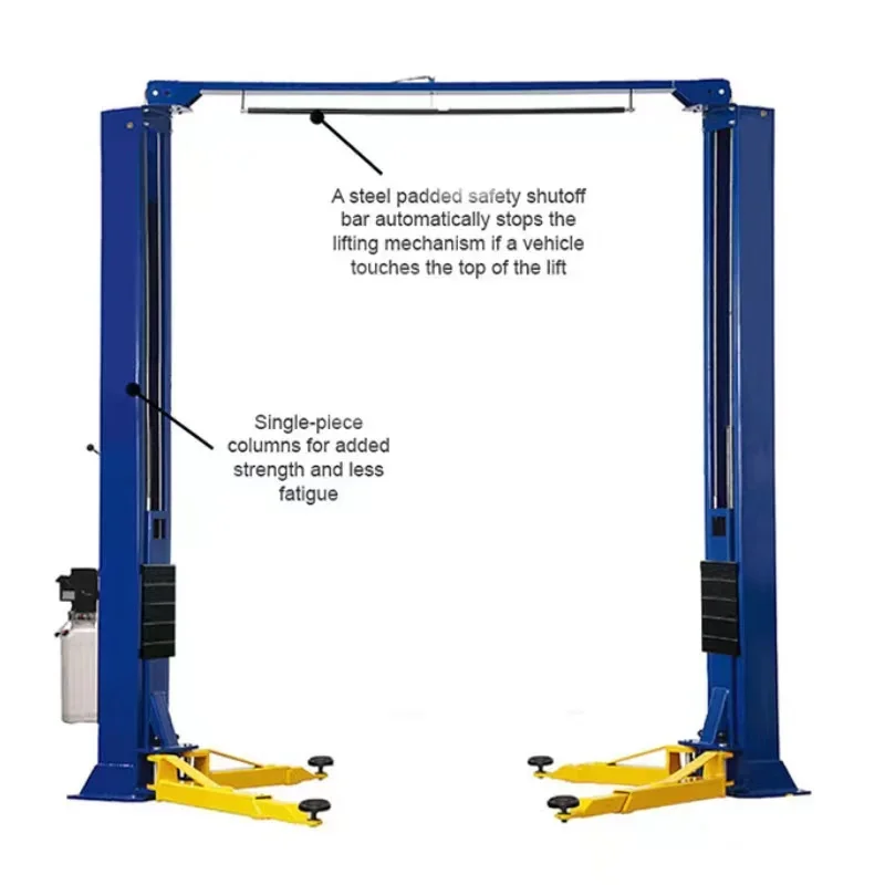 2-Post Hydraulic Car Lift 4000kg Capacity With Clear Floor Factory Price Installation Manual Included