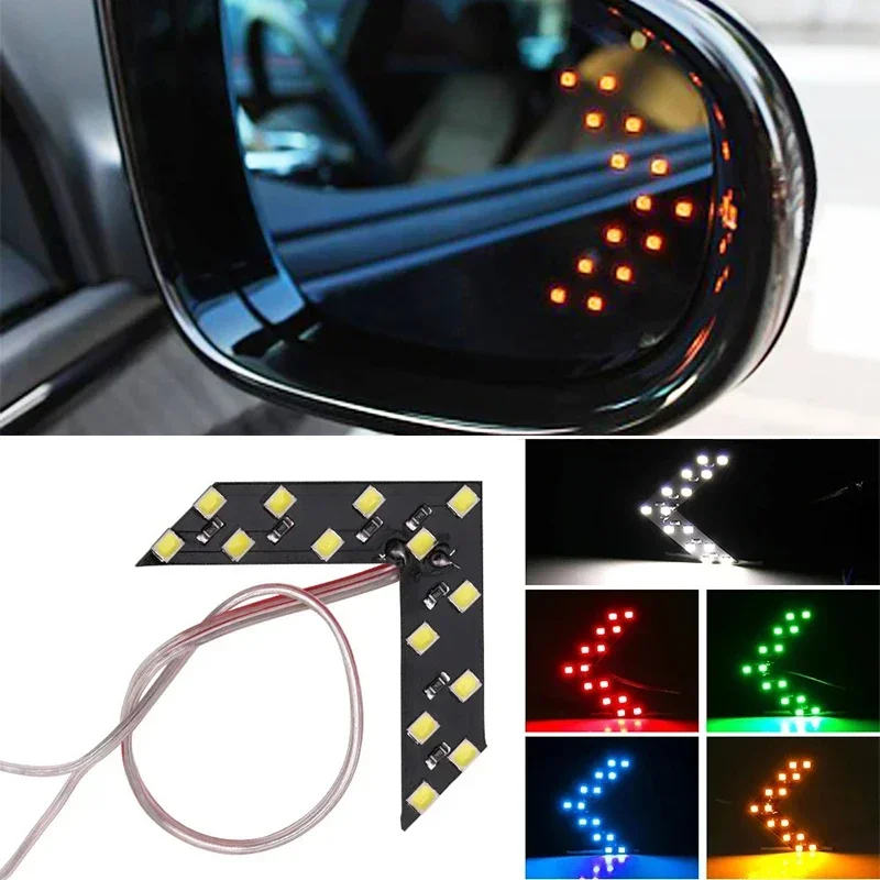 

2PCS LED Turn Signal Light Rear View Mirror Arrow Panels Indicator Light Car LED Rearview Mirror Light Signal Bulb DC 12v 14SMD