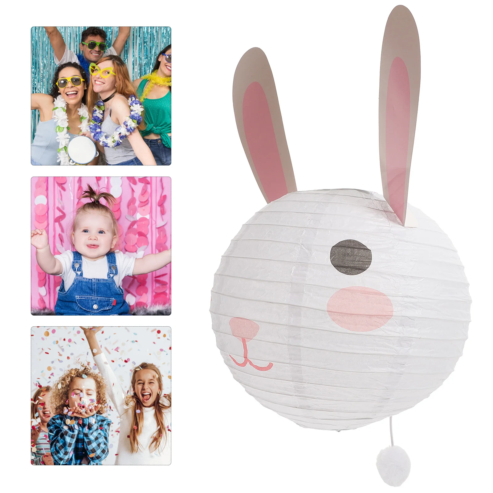 

2Pcs Rabbit Paper Lantern Shape Hanging Decor for Garden Lawn Party Birthday Baby Shower Rabbit Lantern