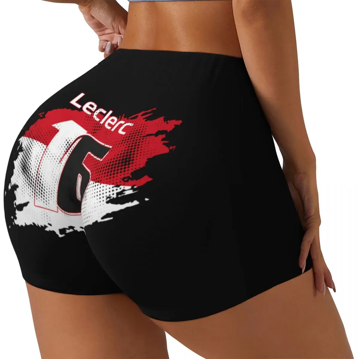 Custom Women Charles Leclerc Sport Car 16 Workout Yoga Shorts Athletic Gym Running Volleyball Shorts