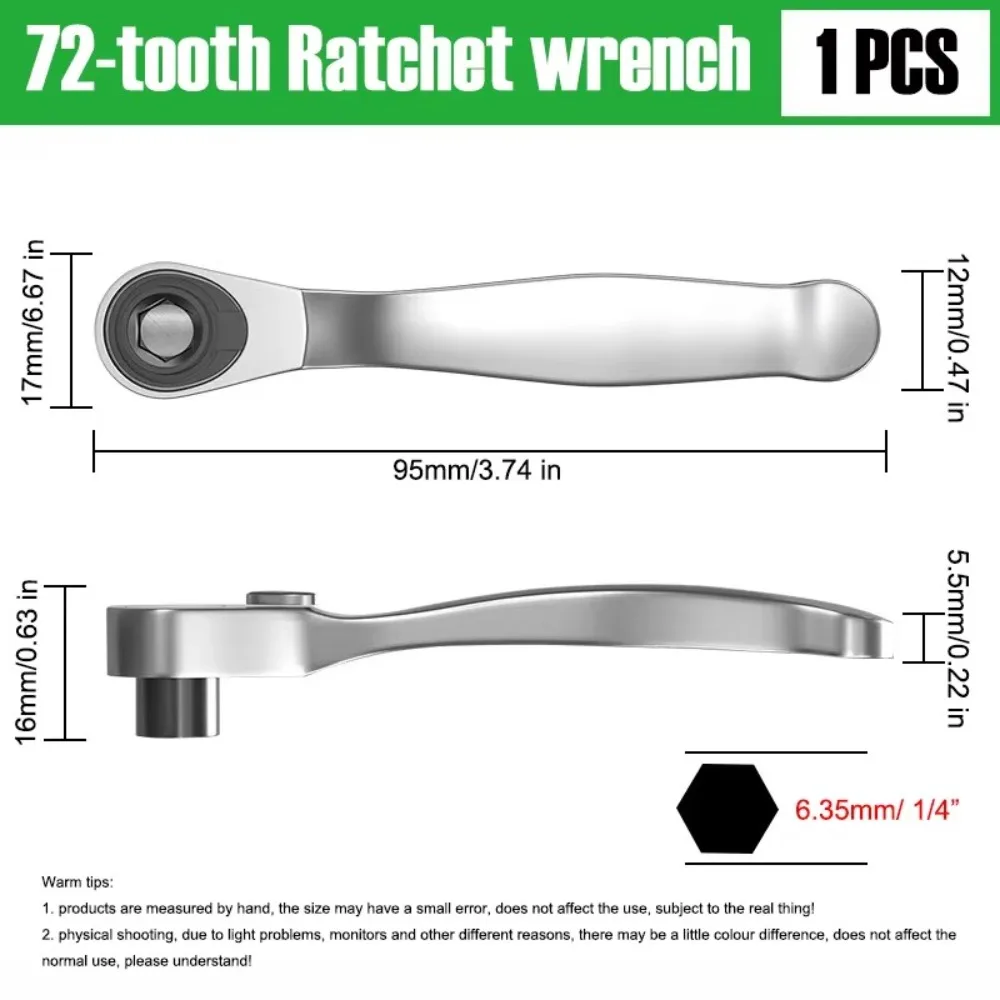 New Mini Ratchet Wrench Set Fast Rotatable 72-tooth Screwdriver Bit Set Practical Two-way Hand Tool For Confined Spaces