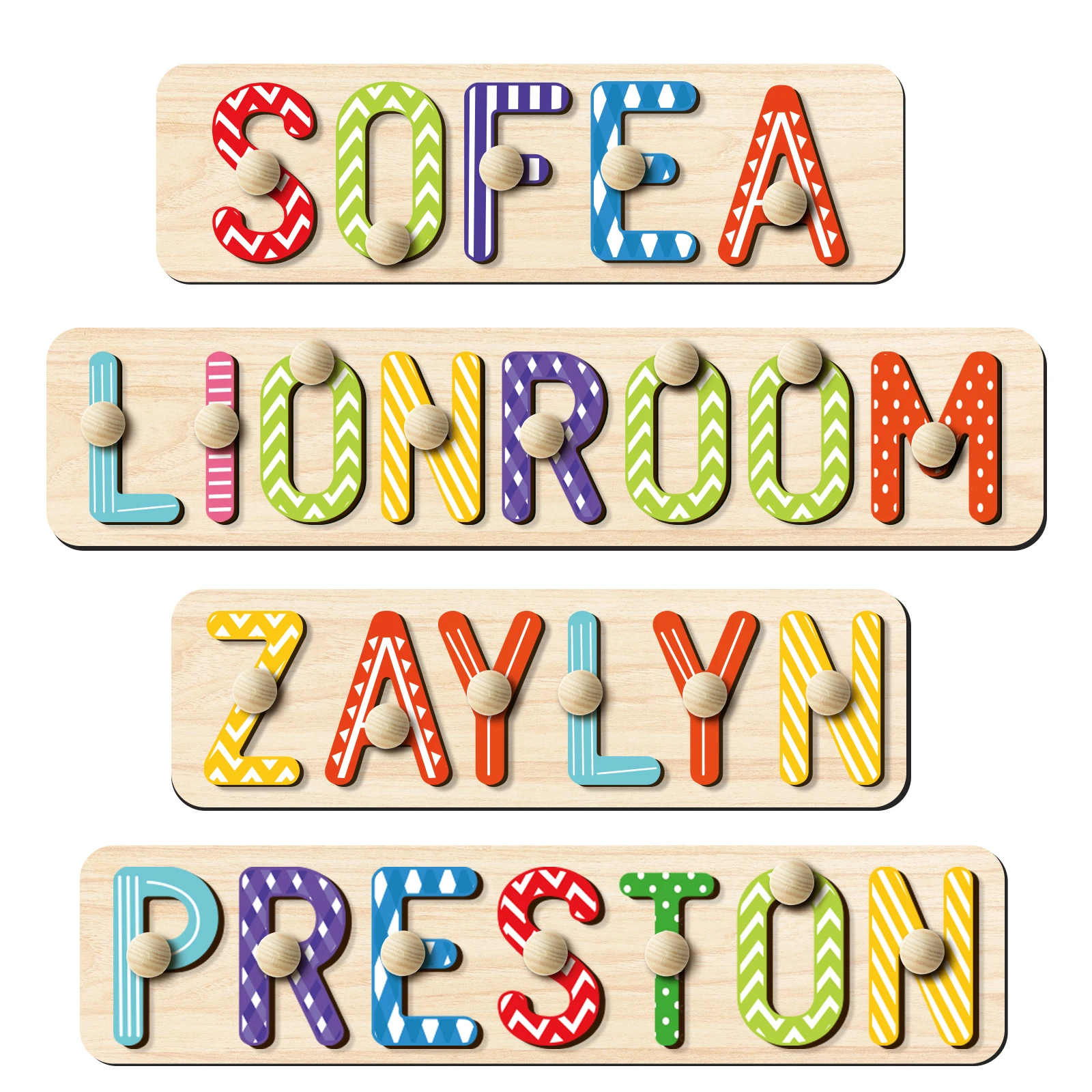 عيد الهالوين، عيد الشكر، هدايا عيد الميلاد: لغز اسم الطفل المخصص، ألعاب الحروف الأبجدية للتعلم المبكر، لغز خشبي مخصص،