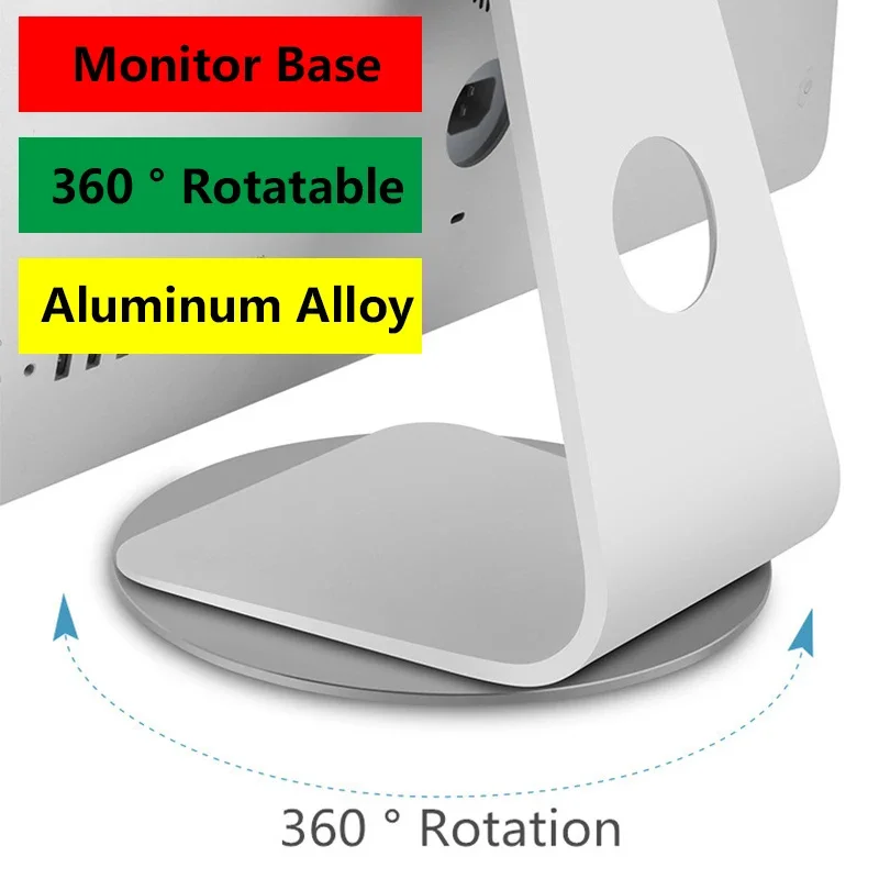 Screen Monitor Rotation Disc Base Anti Slip Laptop Aluminum Alloy Computer Dock Stand Pad for iMac Apple Financial Meeting Suppl