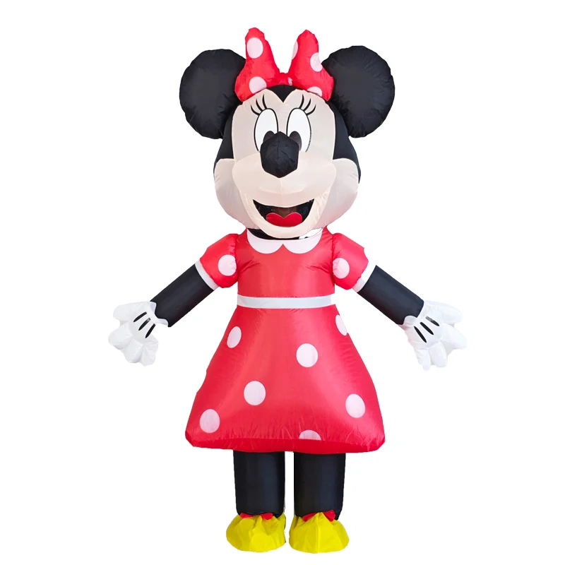نفخ ديزني ميكي ميني ماوس زي التميمة تأثيري الكبار أنمين شخصية كرتونية الأزرق ليلو وستيتش دور اللعب ضربة U