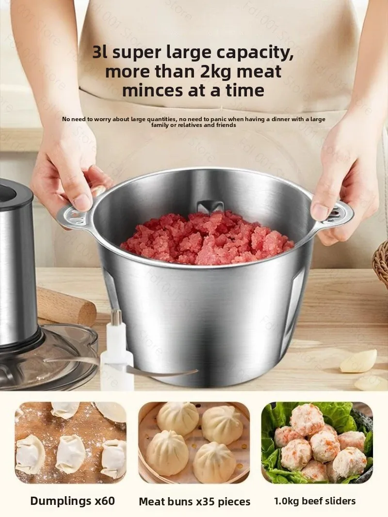 Large capacity meat grinder household electric small automatic multi-functional meat filling mixing cooking minced vegetables