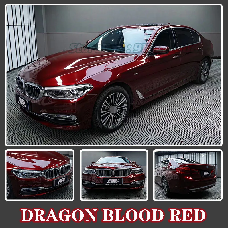 1.52x18M Glossy Color Dragon blood red DIY Car Body Films Vinyl Car Wrap Sticker Decal Air Release Film